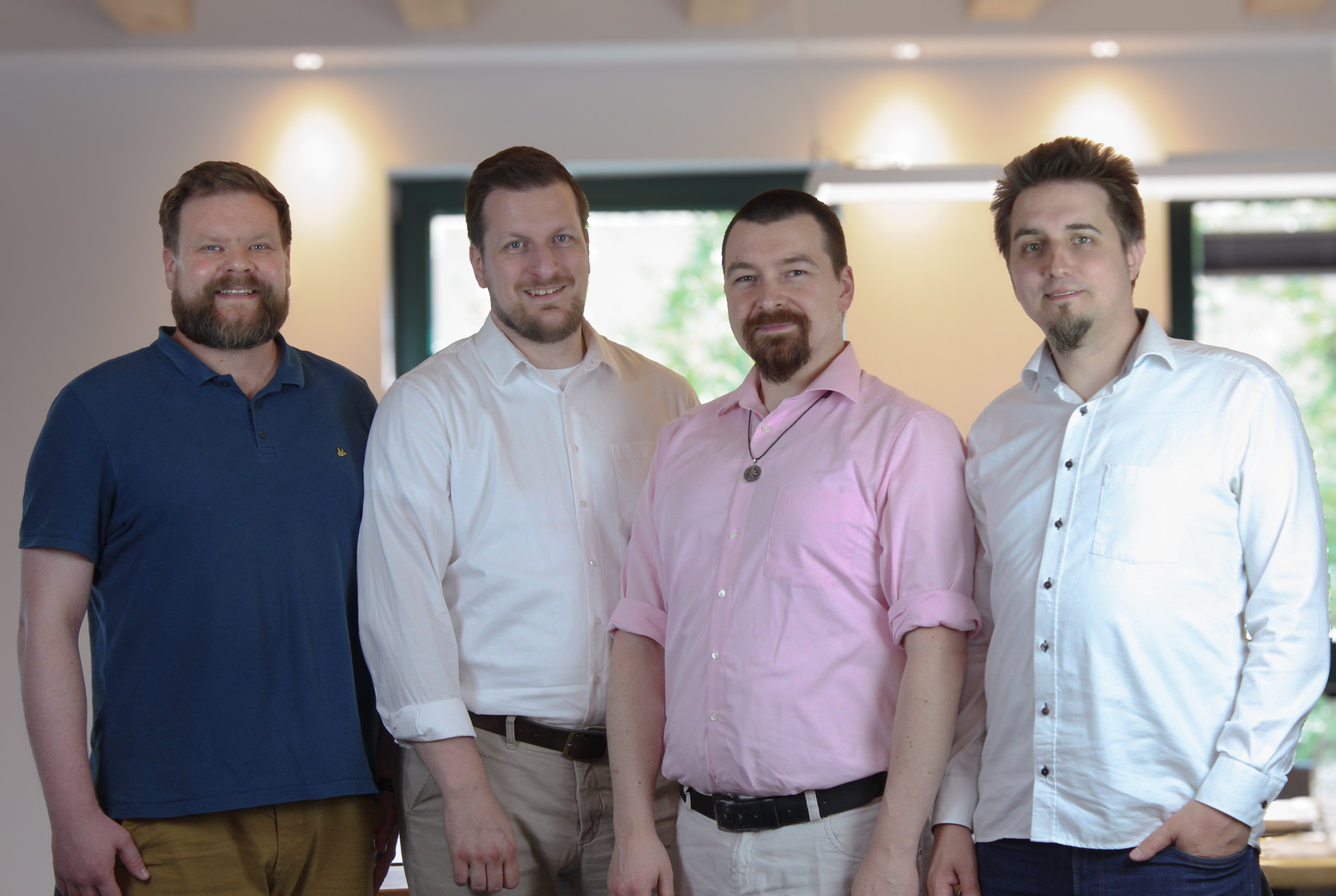 Das Team von DigiCura fühlt sich sehr wohl im TZN: (v.l.) Benjamin Harich, Simon Domke, Christoph Husberg und Michael Gajda. Foto: DigiCura